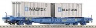 66713 Roco 4-axle Flat car with 2 Containers Maersk